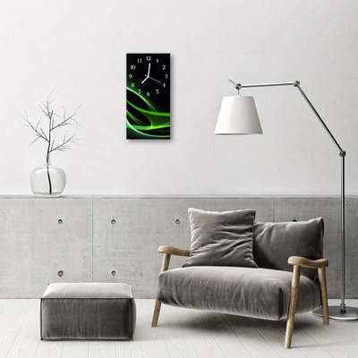 Ceas de perete din sticla vertical Arta abstractizare linii negre
