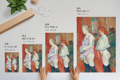 Poster în culori saturate Rue des Moulins (1894) pictură de înaltă rezoluție de Henri de Toulouse-Lautrec