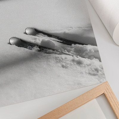 Poster în culori saturate Minimalism alb gri schiuri umbre pace
