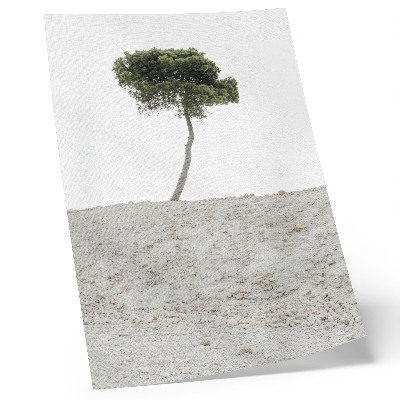Grafică modernă pe pânză Copac singuratic pe un fundal deschis, minimalism