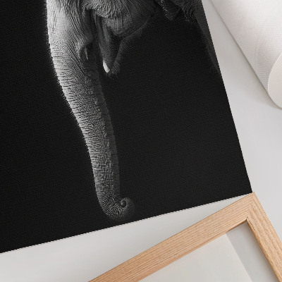 Grafică modernă pe pânză Portret monocrom al unui elefant în profil