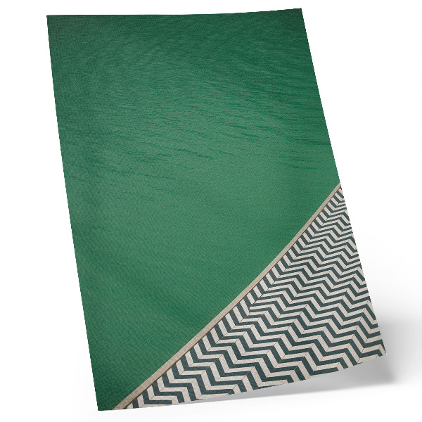 Poster rezistent pentru perete Verde cu un model geometric alb-negru