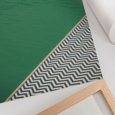 Poster rezistent pentru perete Verde cu un model geometric alb-negru