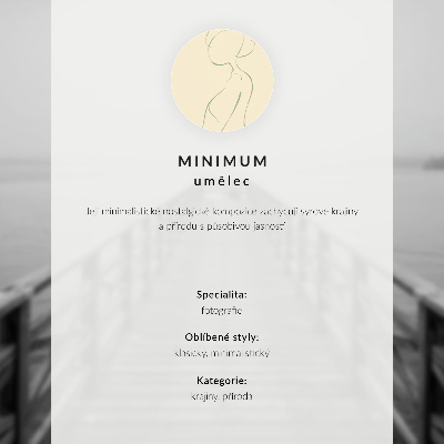 Poster rezistent pentru perete Peisaj minimalist cu apă calmă pe dig alb-negru