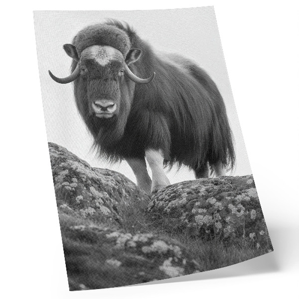 Poster în culori saturate Alb-negru animal natură crudă eleganță