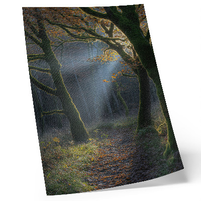 Grafică modernă pe pânză Pădure magică, lumină de toamnă, atmosferă liniștită