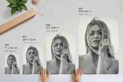 Poster rezistent pentru perete Portretul unei femei pline de emoții