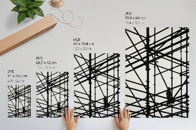 Poster rezistent pentru perete Linii contrastante, fundal deschis, structură, modernitate
