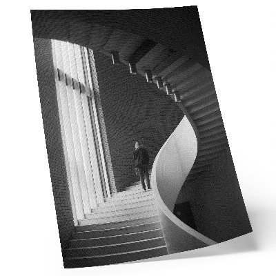 Poster rezistent pentru perete Scară spiralată cu contrast minimalism din cărămidă