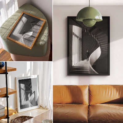 Poster rezistent pentru perete Scară spiralată cu contrast minimalism din cărămidă