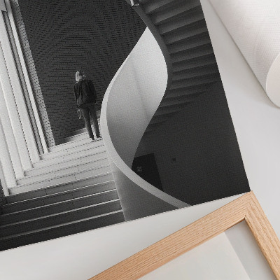 Poster rezistent pentru perete Scară spiralată cu contrast minimalism din cărămidă
