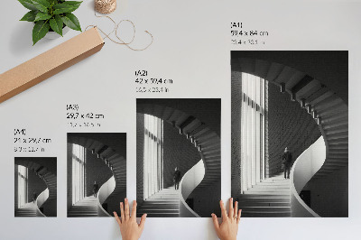 Poster rezistent pentru perete Scară spiralată cu contrast minimalism din cărămidă
