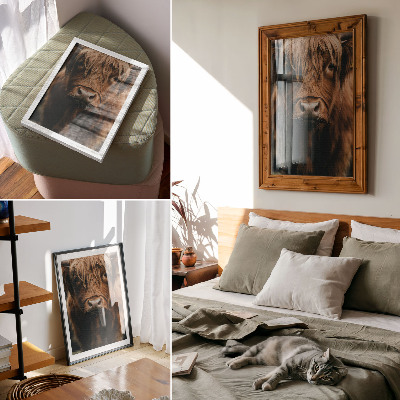 Poster rezistent pentru perete Detaliu rustic cu blană de portret de animal