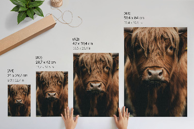 Poster rezistent pentru perete Detaliu rustic cu blană de portret de animal