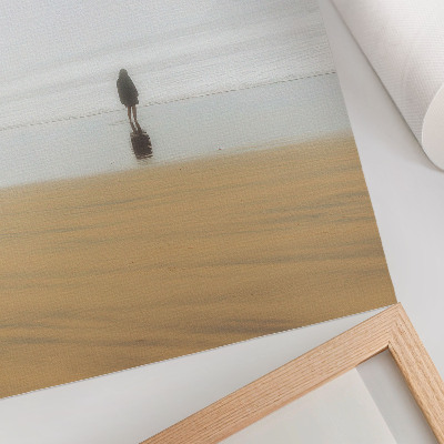 Poster în culori saturate Minimalism, pace, singurătate, plajă, reflecție, apă