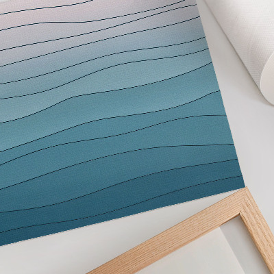 Poster în culori saturate Valuri pe un fundal albastru și roz - un design calm