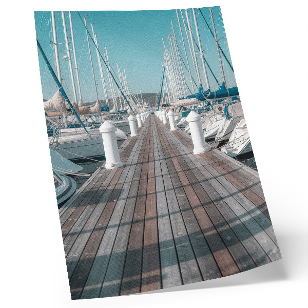 Poster rezistent pentru perete Marina iahturi debarcader cer albastru simetrie