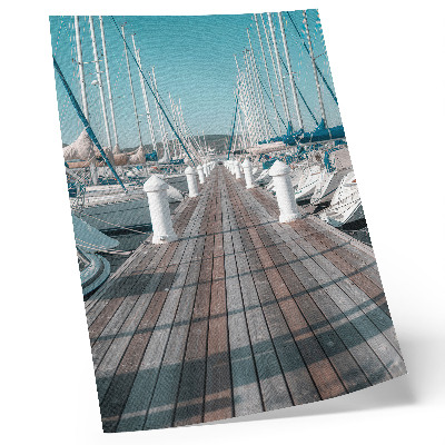 Poster rezistent pentru perete Marina iahturi debarcader cer albastru simetrie