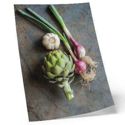 Grafică modernă pe pânză O compoziție rustică de legume, fermecătoare și proaspătă