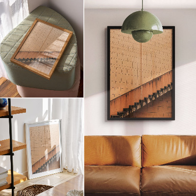 Poster în culori saturate Linii geometrice în tonuri de bej și maro pline de armonie