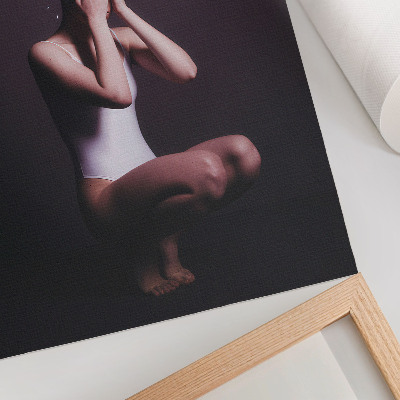 Poster în culori saturate O figură în întuneric cu particule magice