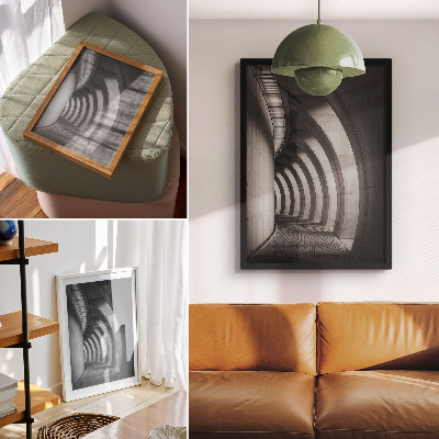 Grafică modernă pe pânză Eleganță alb-negru a spațiului futurist
