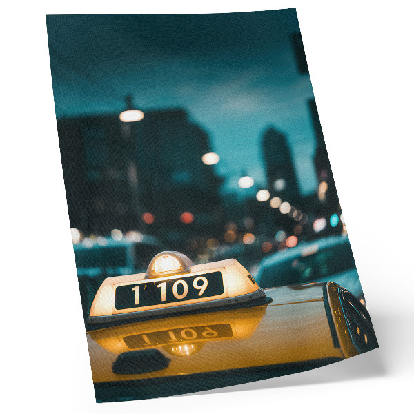 Poster rezistent pentru perete Taxi oraș noapte lumini estompate dinamice