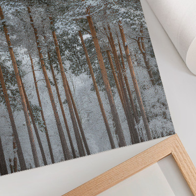 Poster rezistent pentru perete Pădure de iarnă zăpadă copaci pace armonie natură