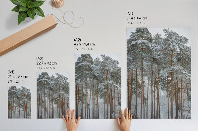 Poster rezistent pentru perete Pădure de iarnă zăpadă copaci pace armonie natură
