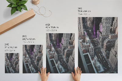 Poster rezistent pentru perete Zgârie-nori moderni pe străzile din New York
