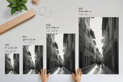 Poster în culori saturate Farmecul monocromatic al unei străzi istorice