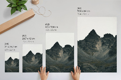 Grafică modernă pe pânză Vârfuri muntoase maiestuoase, natură naturală