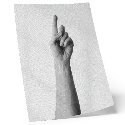 Poster rezistent pentru perete Mână monocromă pe un fundal gol