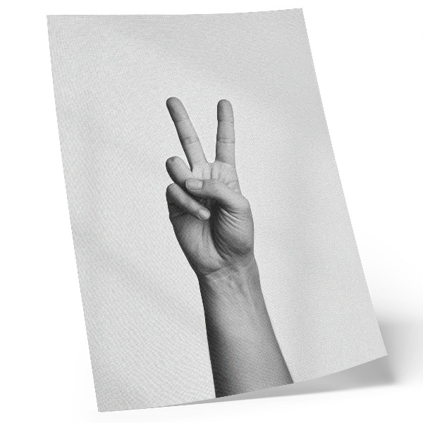Poster în culori saturate Gest alb-negru de pace, minimalism, eleganță