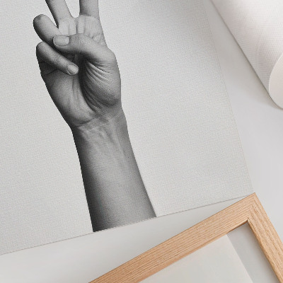 Poster în culori saturate Gest alb-negru de pace, minimalism, eleganță