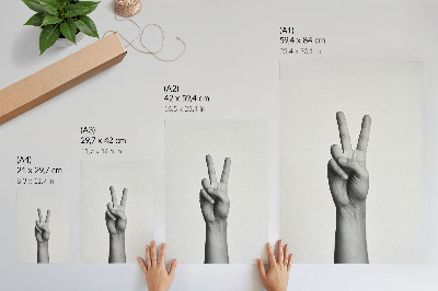 Poster în culori saturate Gest alb-negru de pace, minimalism, eleganță