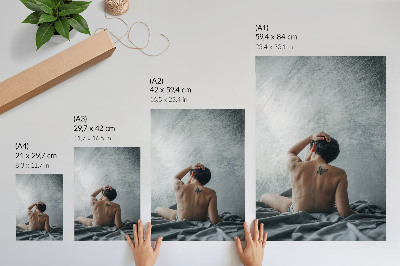 Poster rezistent pentru perete Nud minimalist în nuanțe de gri