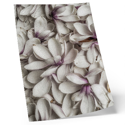 Grafică modernă pe pânză Petale albe în model floral violet cu efect natural