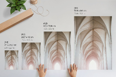 Poster rezistent pentru perete Bolți elegante, arcade, simetrie, spațiu luminos