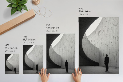 Grafică modernă pe pânză Arhitectură curbată în tonuri monocromatice