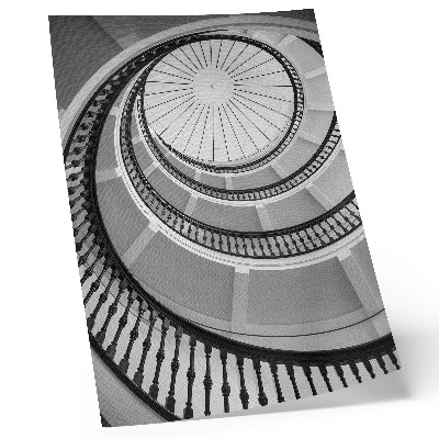 Grafică modernă pe pânză Scară în spirală alb-negru, modernă și elegantă
