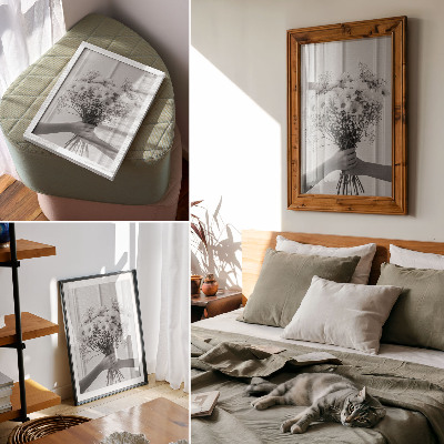 Poster în culori saturate Flori delicate, minimalism, eleganță, subtilitate