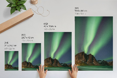 Grafică modernă pe pânză Cer magic, lumină, munți verzi, impresionant