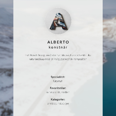 Poster în culori saturate Peisaj înzăpezit minimalism apă albastră