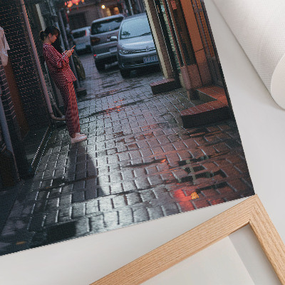 Poster rezistent pentru perete Felinare stradale ale orașului, atmosfera de seară