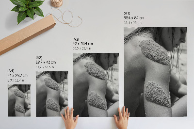Poster în culori saturate Om nisip textură natură prim-plan armonie