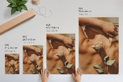 Poster rezistent pentru perete Delicatețea corpului și a naturii într-o abordare minimalistă