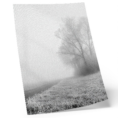 Poster în culori saturate Ceață subtilă a copacilor peisaj de iarnă atmosferă liniștită