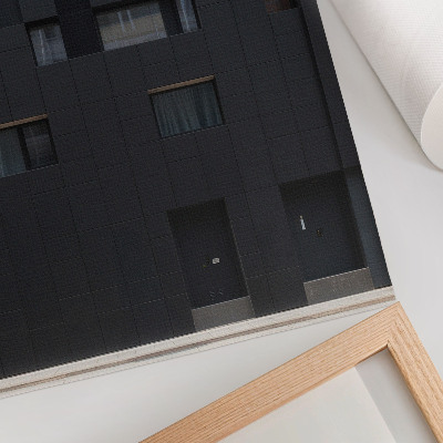 Poster în culori saturate Armonie a formelor geometrice ale fațadei minimaliste