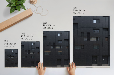Poster în culori saturate Armonie a formelor geometrice ale fațadei minimaliste